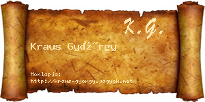 Kraus György névjegykártya
